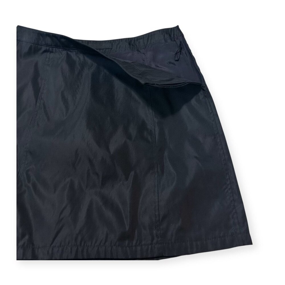 Prada Archival 90s Tech Nylon Mini Skirt L Navy A-line OPT Zip - Picture 7 of 12